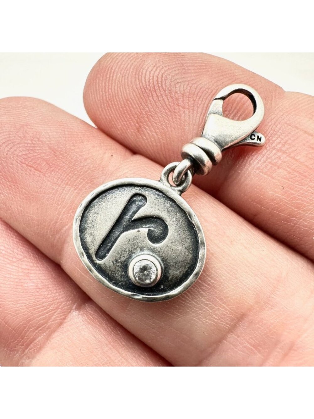 Silpada Womens Charm Sterling Silver Crystal Initial "R" 4Bracelet Necklace Gift